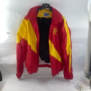 Vibrant Red and Yellow Windbreaker by “Jammin” Marine Corp Sport ware